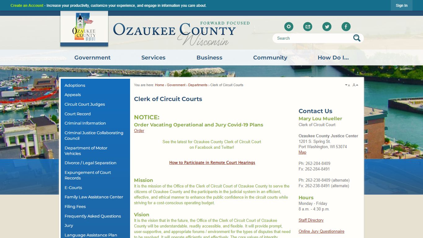 Clerk of Circuit Courts | Ozaukee County, WI - Official Website